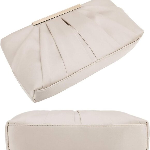 Clutch Evening Bag Elegant Pleated Satin Formal Handbag Simple Classy Purse for - Picture 5 of 7